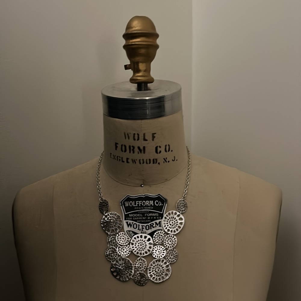 Layered Medallion Statement Bib Necklace - image 5